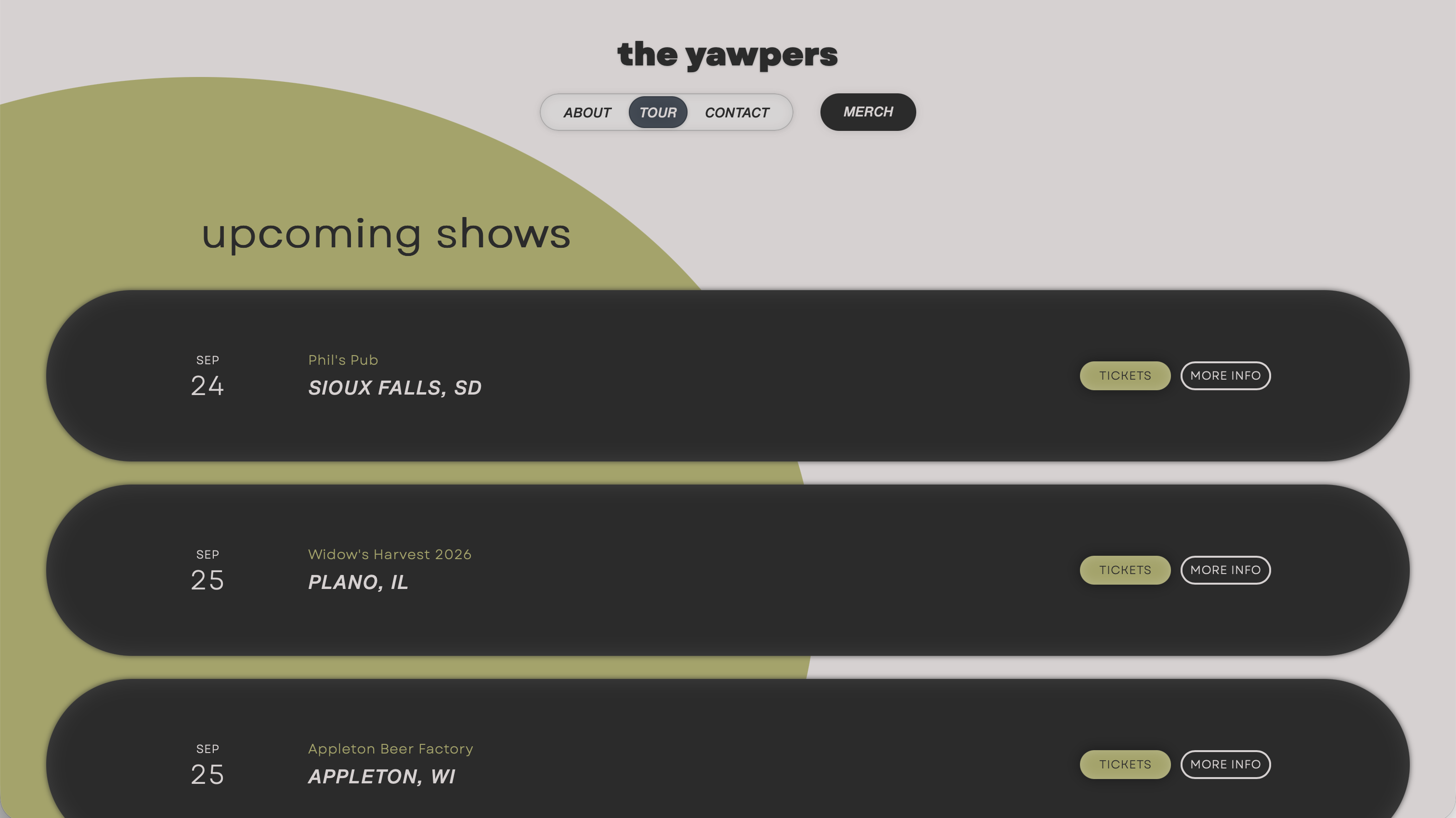 Tour dates