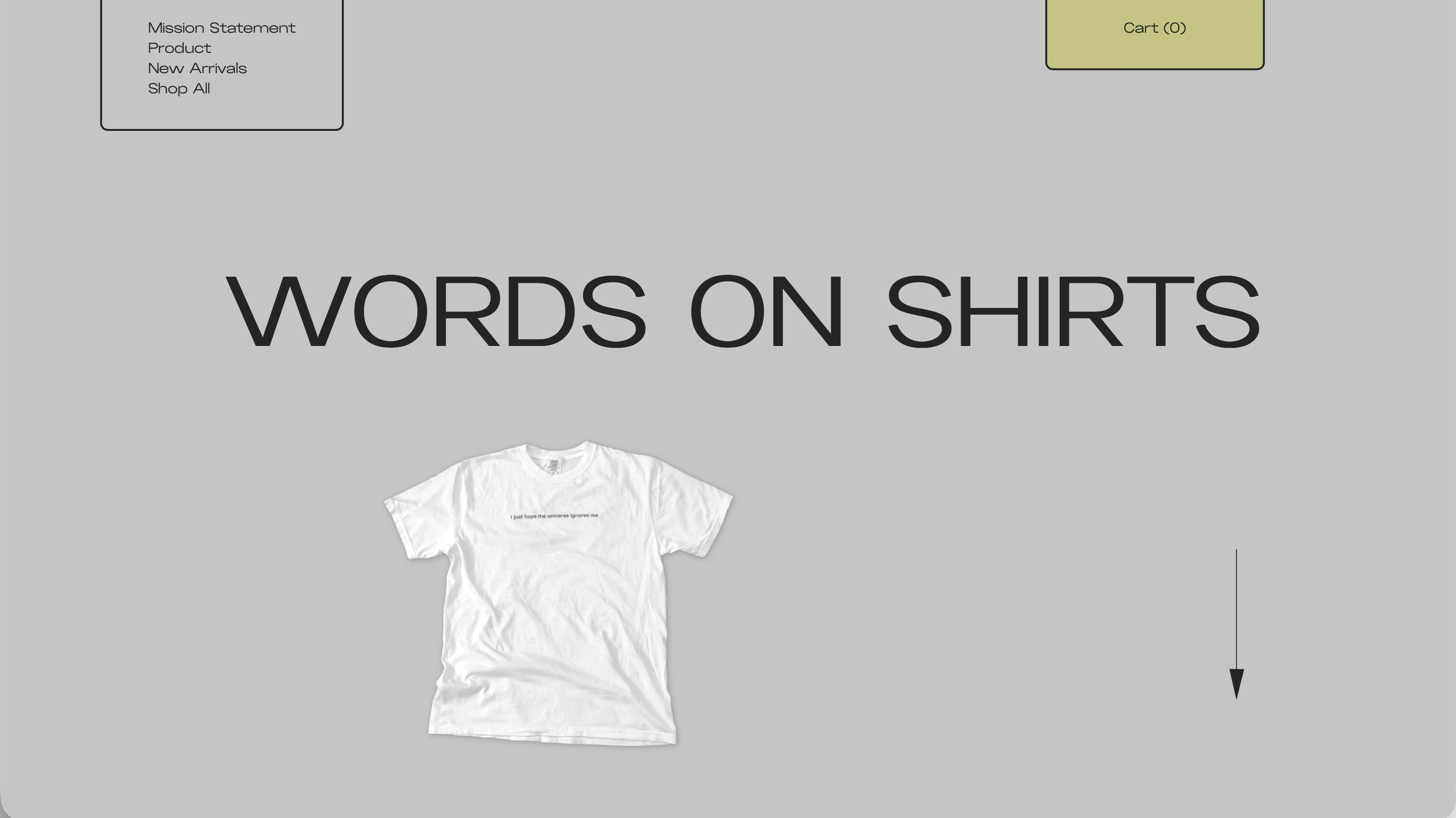 Words on Shirts — Web design & development