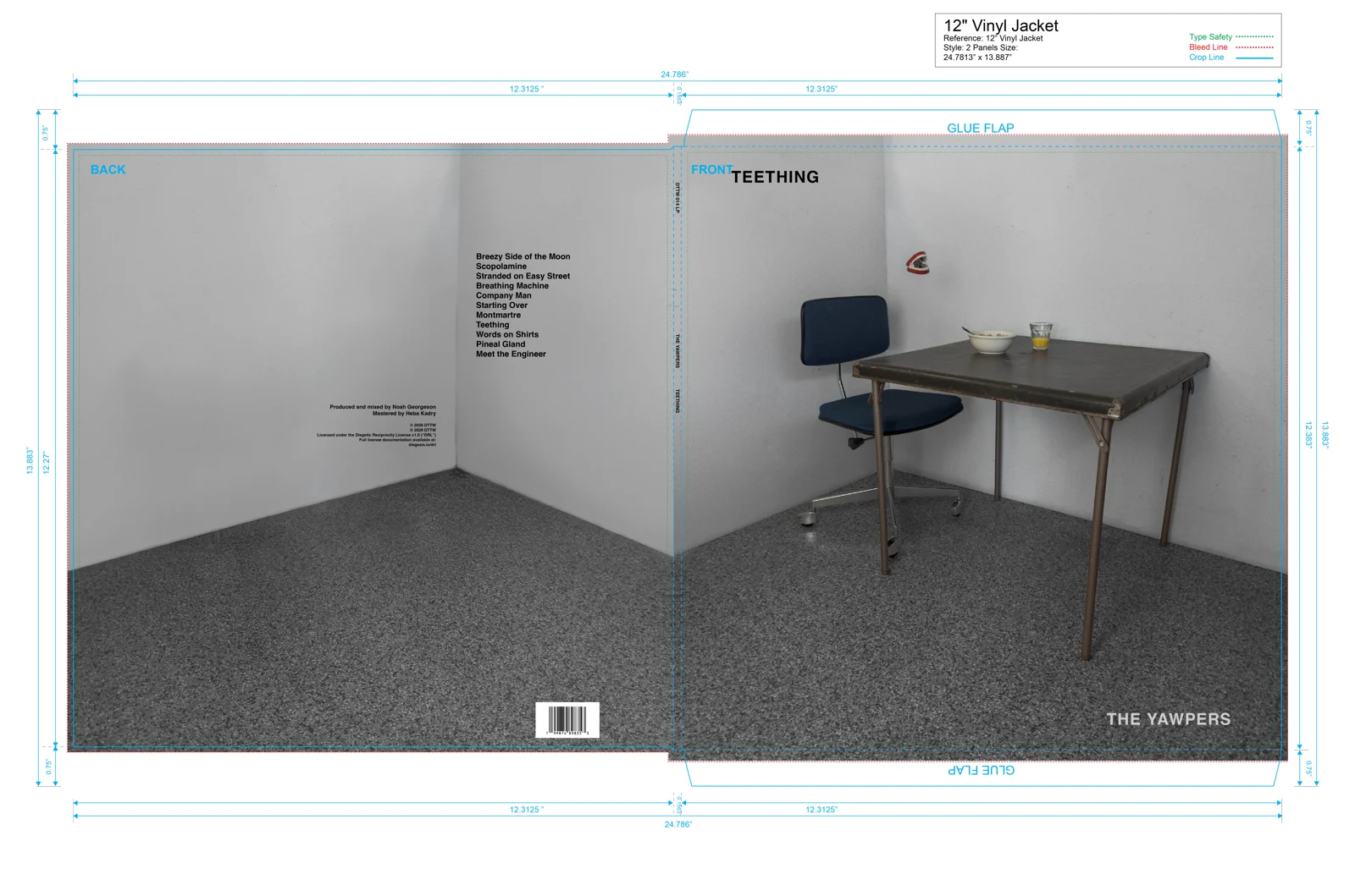 The artwork, prepared for the physical sleeve